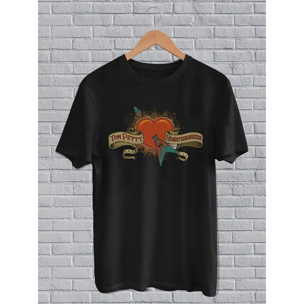 Tom Petty And The Heartbreakers Logo Rock Music Black Lover T Shirt
